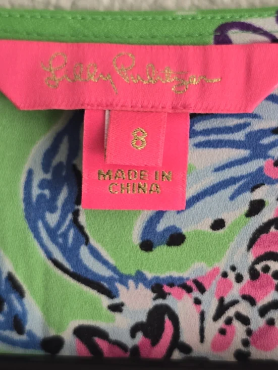 Lilly Pulitzer Chistiana Green Floral Ruffled Midi Dress Size 8 - Picture 6 of 7